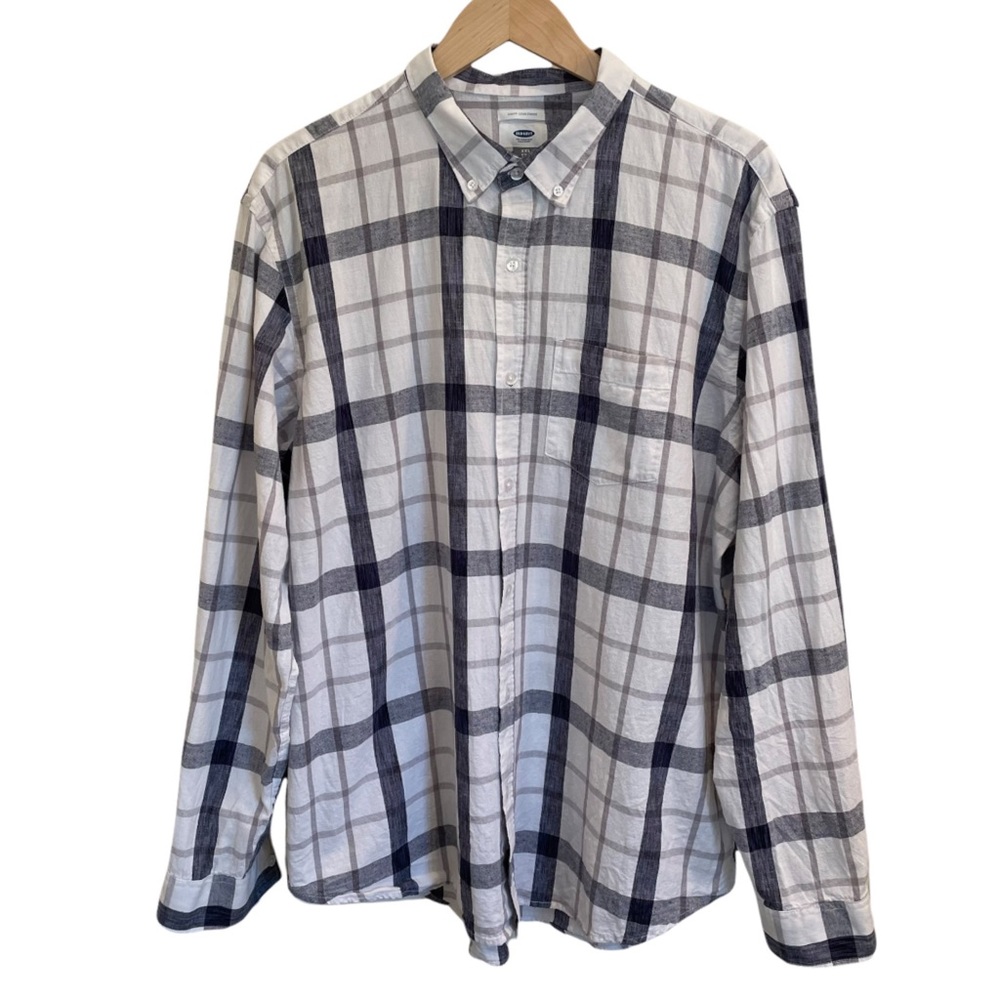 Mens Old Navy XXL Slim Fit Plaid Button Down Shirt